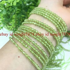 Genuine 3-3.5mm Natural Green Peridot Gemstone Loose Beads 15" Strand AAA