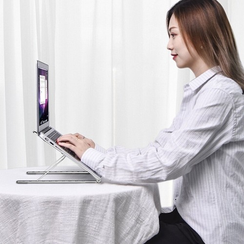 Adjustable Laptop Computer Riser Holder Multi-Angle Stand Phone Stand Portable - Afbeelding 6 van 9