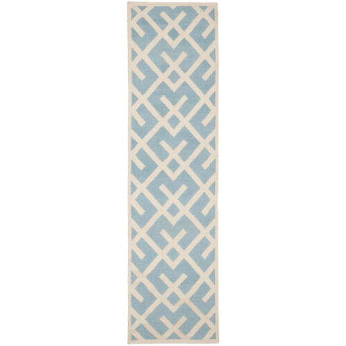 SAFAVIEH Dhurries DHU552B Light Blue / Ivory Rug - Picture 5 of 24