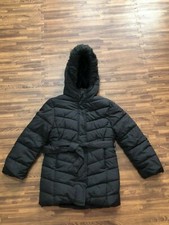 The Children s Place Kids Jacket Hooded Belted Zipper Front Black Size S 5/6