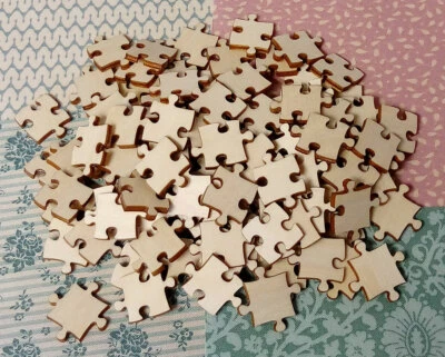 Blanko Holz-Puzzleteile unendlich Micro Mix, 55 Teile, Bemalen, Deko, Basteln - Bild 1 von 4