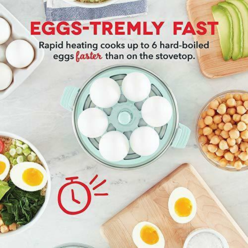 DASH Rapid Egg Cooker with 6 Egg Capacity for Perfect Hard Boiled Eggs
