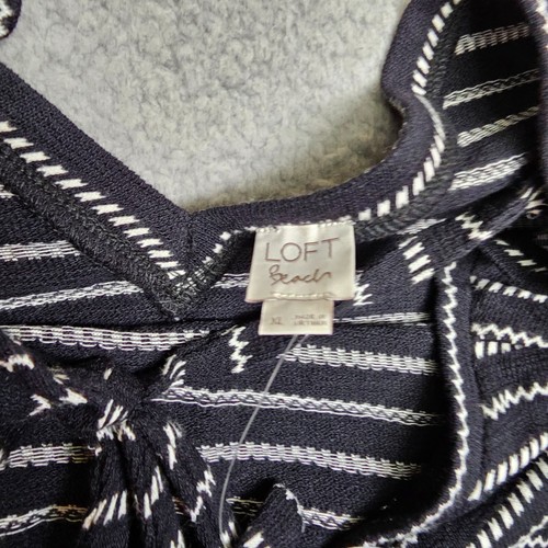 LOFT Beach Dress Women's Size 12 Striped Short Sleeve Beachwear - Picture 6 of 12
