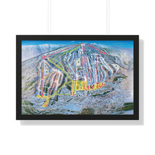 Mount Snow VT Vintage Style Trail Map Framed Poster Vermont Ski Resort 30x20