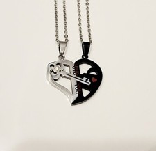 Matching Necklaces For Couples Cute Half Heart Gift For Girl Stainless Steel New