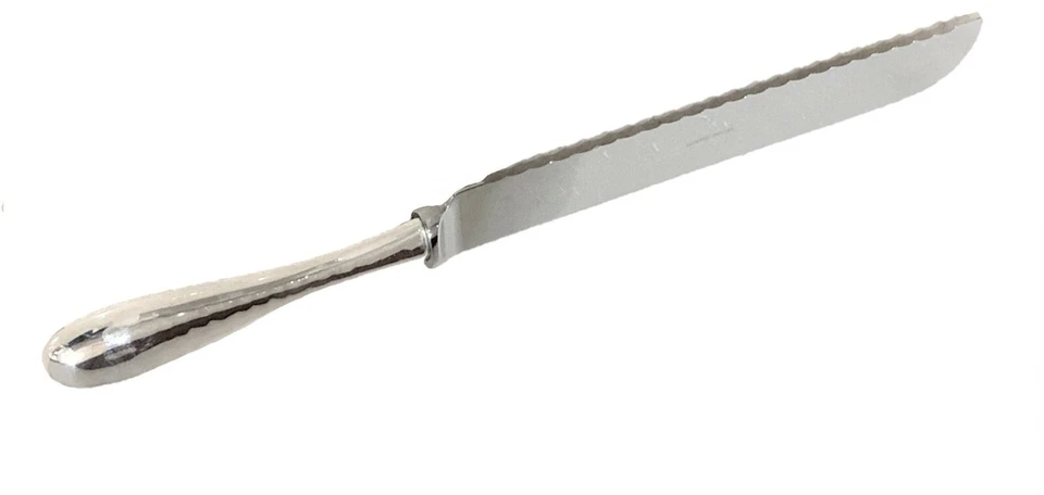 BRANDIMARTE coltello pane panettone argento sterling 925 artigianale martellato - Immagine 2 di 4