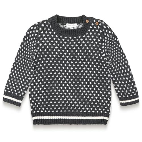 Toddler Baby Boy Cotton Knitted Sweater Long Sleeve Round 18-24 Months Grey - Picture 2 of 8