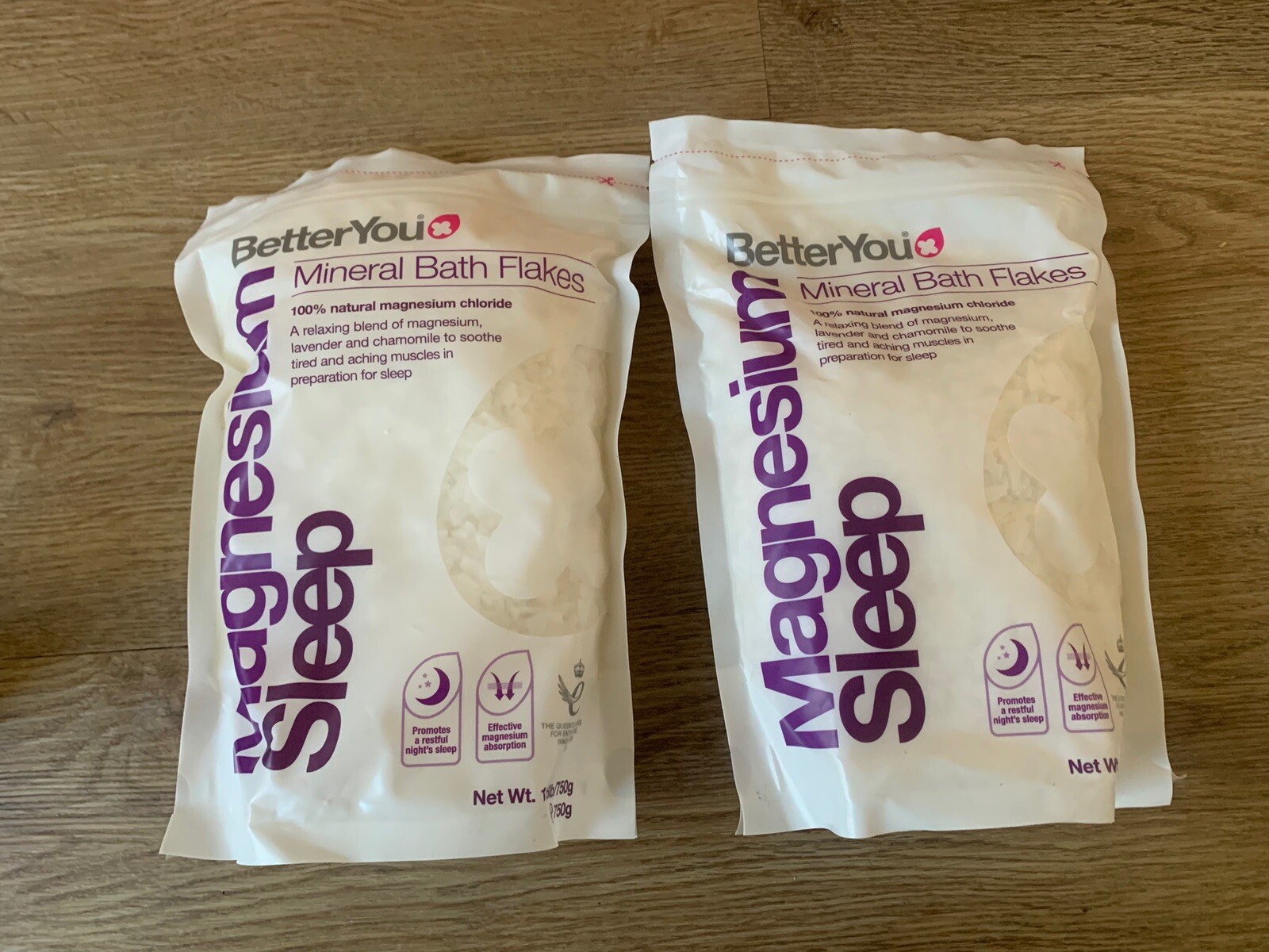 2 x BetterYou Better You Magnesium Sleep Mineral Bath Flakes 750g FREEPOST