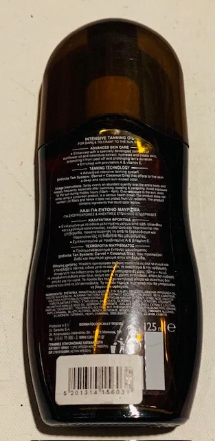 Aceite bronceador intensivo de zanahoria con aceite de coco sistema de bronceado infinito SPF0 125 ml Foto 2 de 2