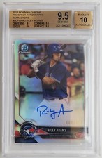 2018 Bowman Chrome Refractor Riley Adams Autograph RC 009/499 BGS 9.5 w/ 10 Auto