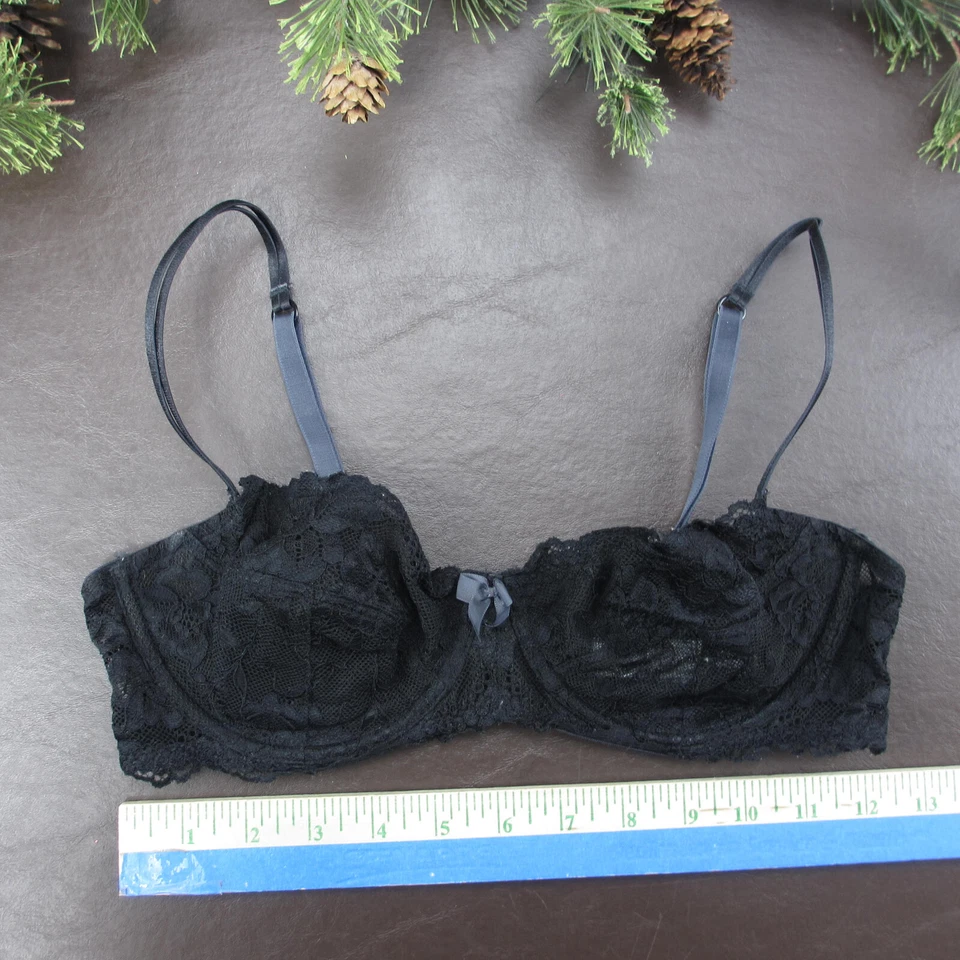 Sujetador Gilligan & O'Malley Talla 34C Negro Encaje Sin Forro Con Aros Cierre Ajustable Foto 2 de 4