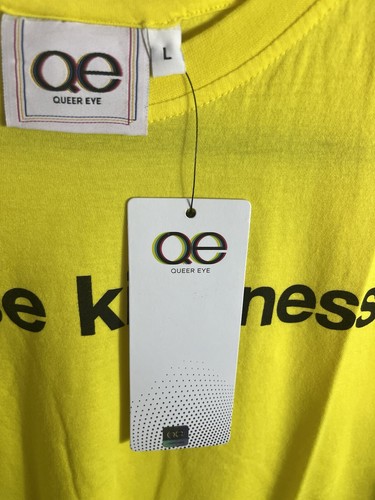 NWT Queer Eye Unisex Size L Yellow ''Choose Kindness'' Short Sleeve Shirt - Picture 5 of 6