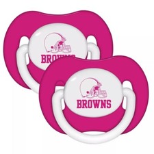 Cleveland Browns 2-pack Pink Infant Pacifier Set - NFL Baby Girl Pacifiers