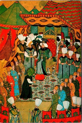 Sultans Envoy Reception Ottoman Miniature Topkapi Palace Museum Turkey Postcard 