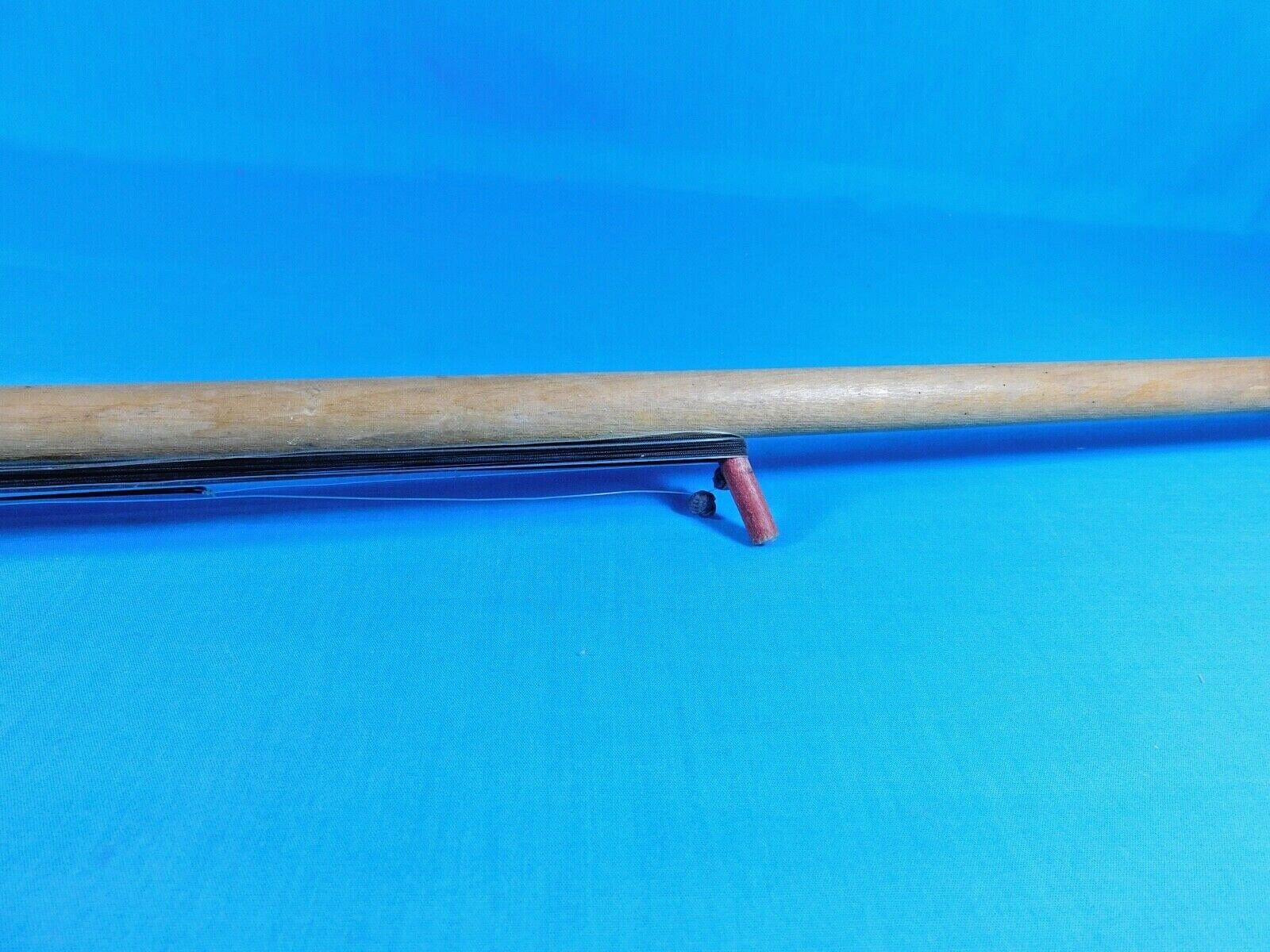 VINTAGE ICE FISHING POLE WOODEN RUBBER HANDLE SPIKE END WONDERFUL