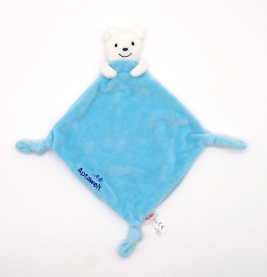 Sigikid Bear Baby Lovey Plush Blue Knotted Blankie Security Blanket Aptawelt