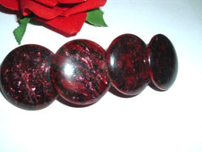 Vintage Marbled Red Wine Celluloid 3.5" Hair Barrette