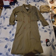 Braefair Womens Long Trench Coat Missing Liner! Size 4 Buttons Winter Brown