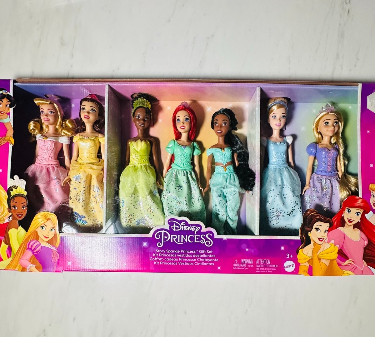 Disney Princess Story Sparkle Princess Doll 7-Pk Gift Set