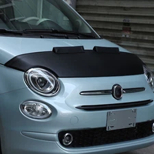 PU Leather Car Bonnet Hood Bra Wind & Bug Deflectors For Fiat 500 2007-2024 US