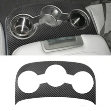 Carbon Fiber Interior Center Armrest Cupholder Cover Trim For Dodge RAM 1500