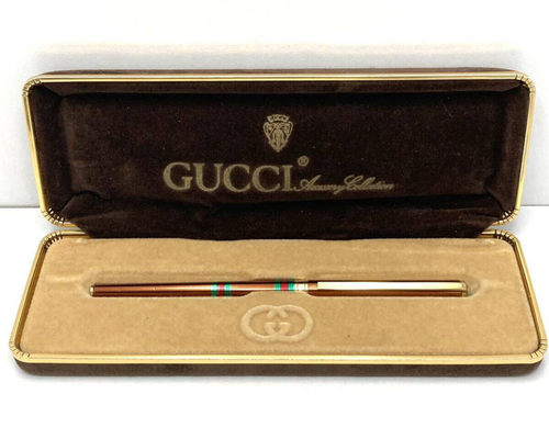 Alter Gucci Sherry Line braune Kappe Typ Kugelschreiber mit Box Vintage sehr selten kostenloser Versand