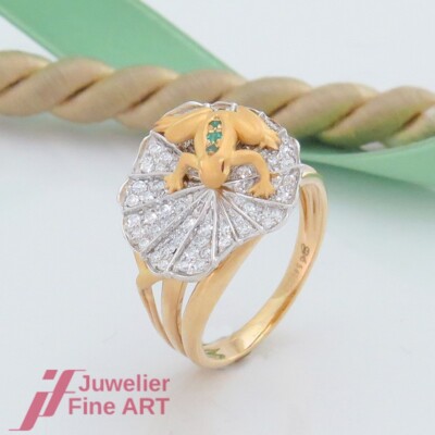 Carrera y Carrera Brillant-Ring 'Mi Musa-Frosch' DA13366 -  18K/750 Gelbgold/WG