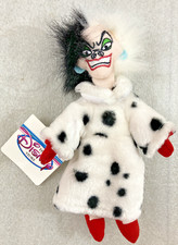 Cruella Deville from 101 Dalmatians beanbag plush w/Tag NWT 9" Disney Store