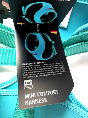 rukka Mini Comfort Harness Hundegeschirr weich türkis blau S 30-44cmx24cm RU4049
