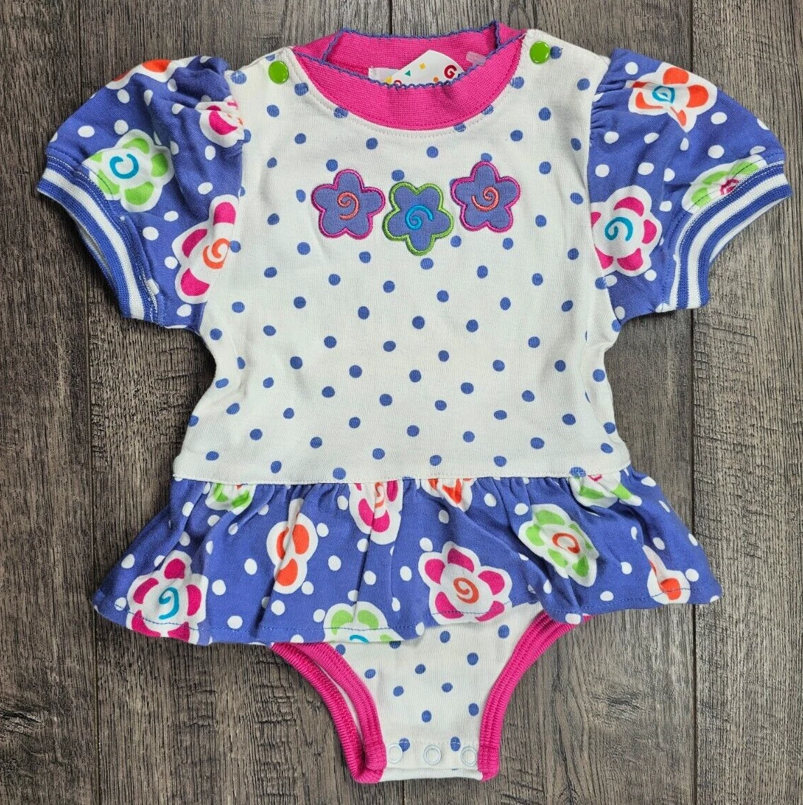 Baby Girl Clothes New Vintage Gymboree Infant Rainbow Hot Air Balloon Romper