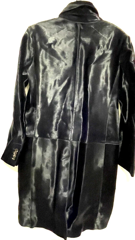 Salvatore Ferragamo Piel Cuero Negro Vestido Pasarela Chaqueta Abrigo EE. UU. 2 4 / IT 40 Foto 2 de 4