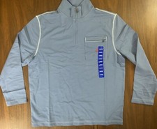 NEW with Tags Nautica 1/4 Zip Pullover Long Sleeved Shirt Blue Cotton size Large