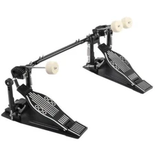 Double Kick Drum Pedal - Twin Foot Bass Dual Chain Percussion Hardware