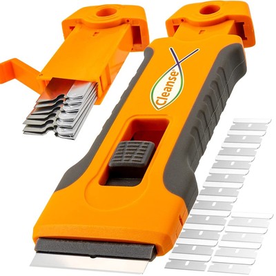 Razor Blade Scraper Tool With 15pcs Extra Blades Cleaning Razor Scraper For Glas