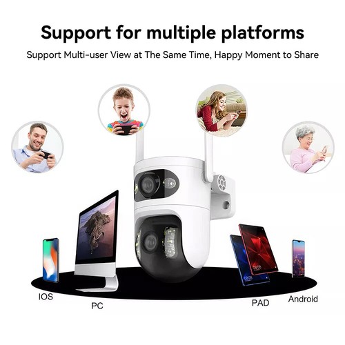 Profi Kamera Dual ÜBERWACHUNGSKAMERA Outdoor 6MP WLAN WIFI IP CAMERA Set AUßEN - Bild 3 von 13