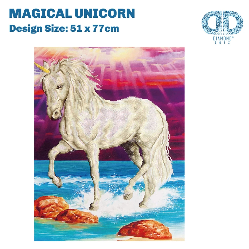 DIAMOND DOTZ® KIT | MAGICAL UNICORN | 51 X 77CM | DD12.005 | 5D DIAMOND ART - image 2 of 4