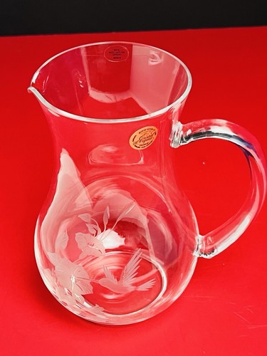 Cristal D'argues Kristallkrug mit geätzten Kolibris & Blumen Avon - Bild 1 von 10