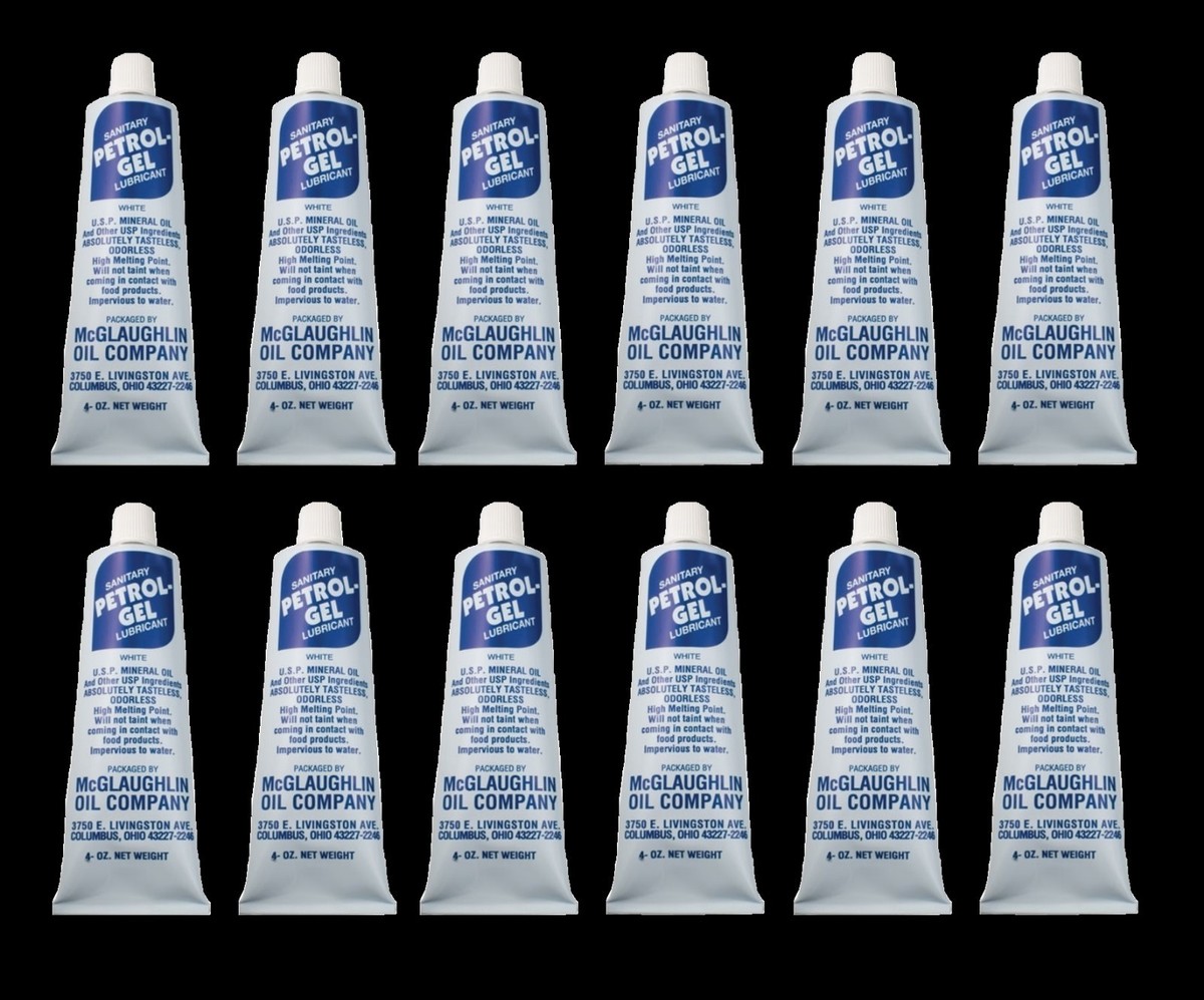 12PK PETROL-GEL WHITE LUBE NSF FOOD GRADE LUBRICANT PETROGEL 12 TUBES  PETROLGEL