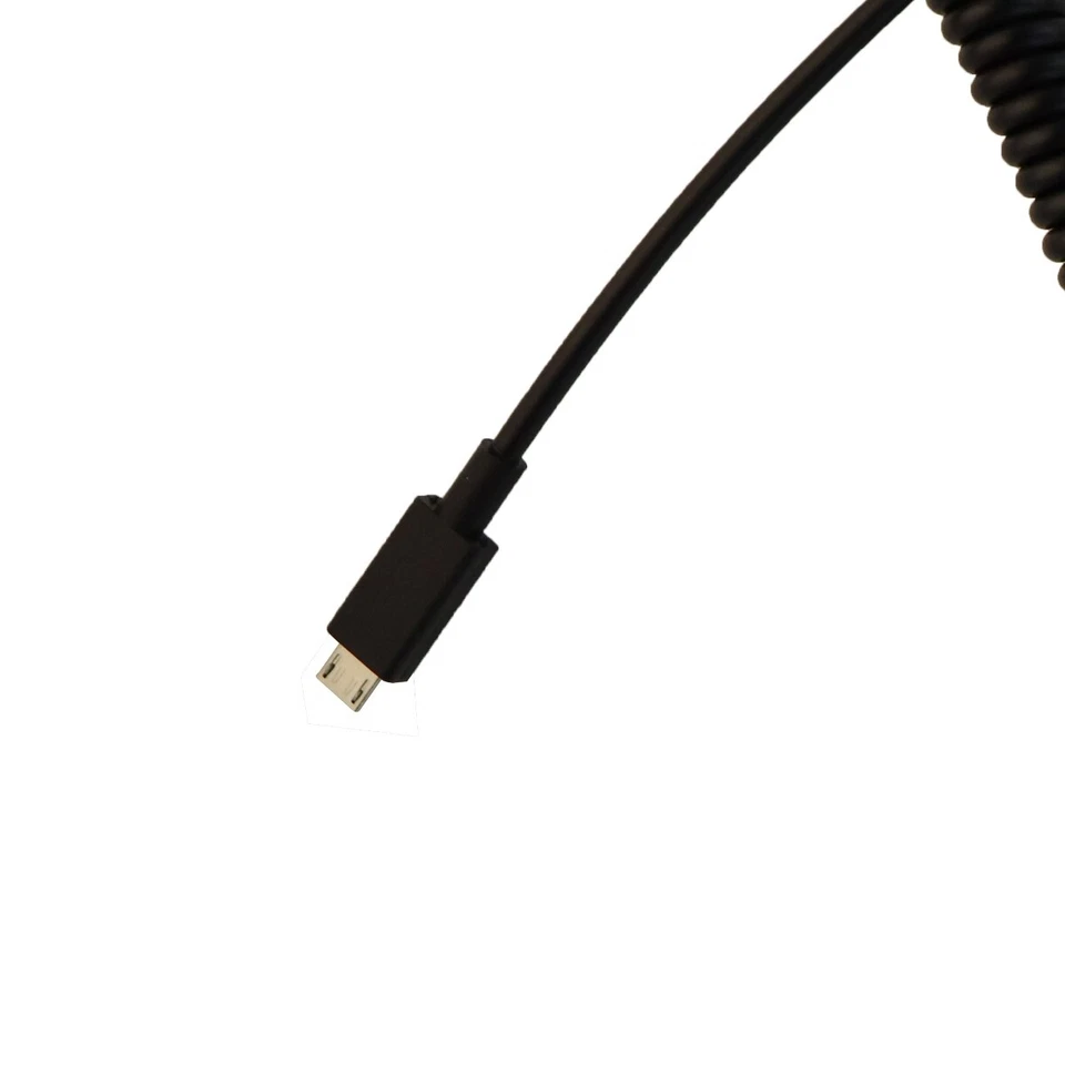 Cargador de coche de vehículo PureGear 4 pies en espiral 12 W/2,4 A para dispositivos micro-USB - negro Foto 2 de 3