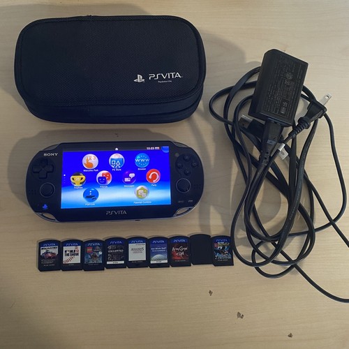 Sony PlayStation PS Vita (PCH1001) Bundle, 9 Games w/Charger And Case