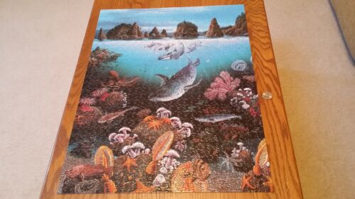 MB Puzzle Seascapes by Robert Lyn Nelson, Sea Garden At Point Of Arches 1989 CIB - Afbeelding 1 van 11