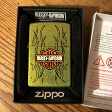 Vintage 2015 Harley Davidson Zippo Windproof Cigarette Lighter Original Box USA