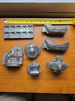 Lot Of 7 Vintage Chocolate Molds. Antique Chocolate Molds.