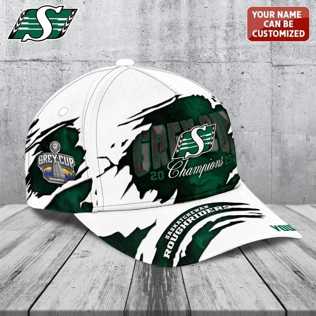 Personalized Saskatchewan Roughriders 2025 Grey Cup Champions Baseball Cap