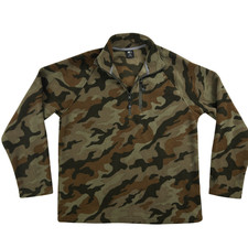 Starter Pullover Jacket Mens Medium Camo Fleece 1/4 Zip Pocket Outdoor Hunting