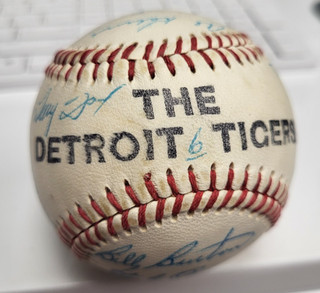 1963 DETROIT TIGERS AUTOGRAPHED TEAM BASEBALL AL KALINE JIM BUNNING & MORE NICE$