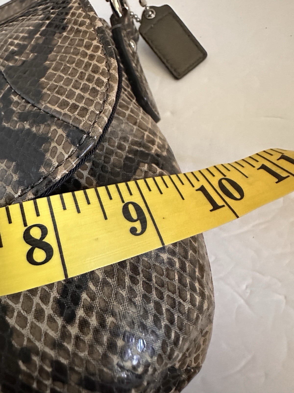 Coach Leather Snake Python Pattern Black Tan Cros… - image 8