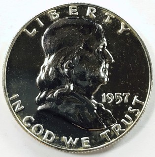 1957 PHILADELPHIA MINT FRANKLIN HALF DOLLAR PROOF NR #P3055