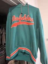 Vintage Miami Dolphins NFL Starter Hoodie Sweatshirt Pullover Large 90s Used
