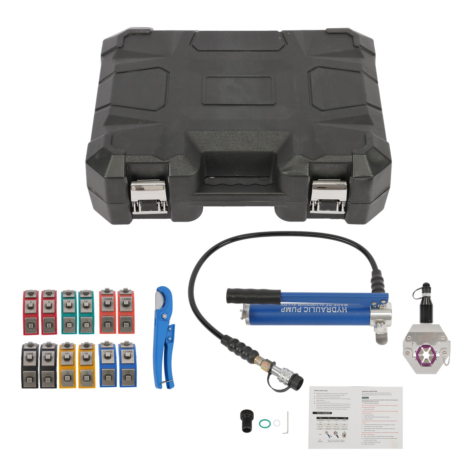 7842B Hydraulic A/C Hose Crimper PVC Rubber Hose Crimping Kit Hand Pump